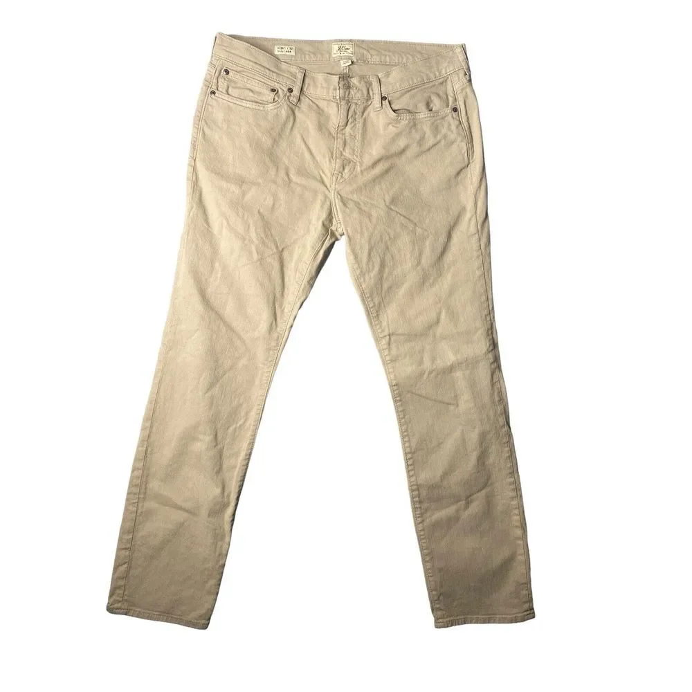 J.Crew Mens 484 Slim-fit Stretch Chino‎ Pants in River Brown Size 35x32